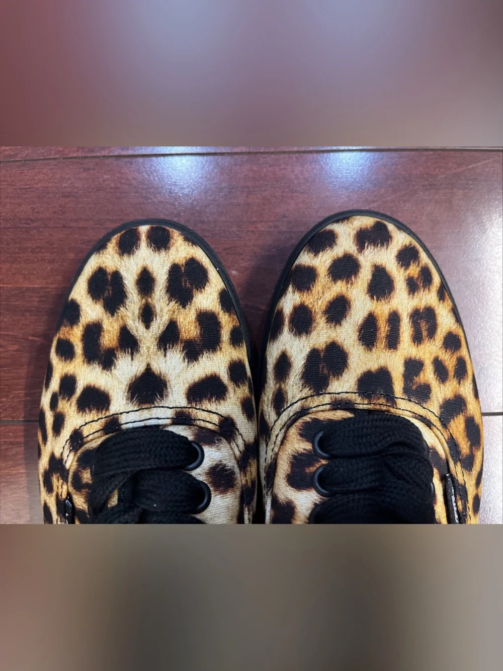 Womens 8 Vans Authentic Low Pro Leopard Print Low Top Shoe Sneaker New HALF BOX